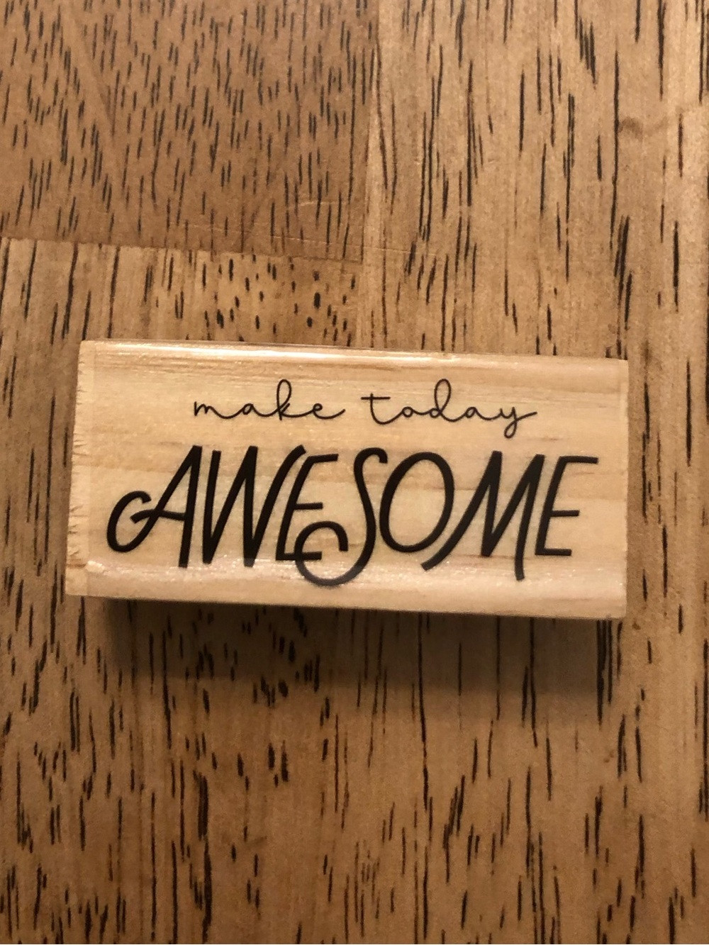 Studio Make Today Awesome Stamp - Natural Wood & Black NEW